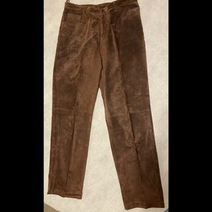 Suede pants, soft, beautiful rich brown color